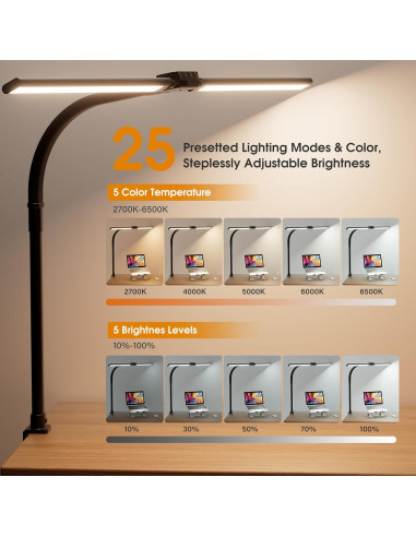 Lámpara de Escritorio LED SIBRILLE YS-TL23065 Negra Dimmable