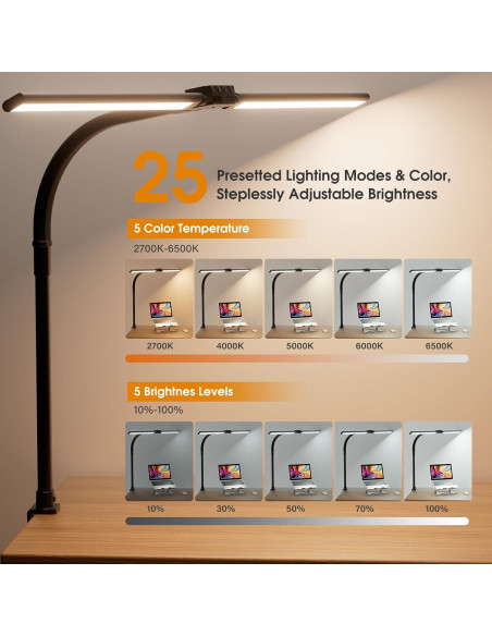 Lámpara de Escritorio LED SIBRILLE YS-TL23065 Negra Dimmable