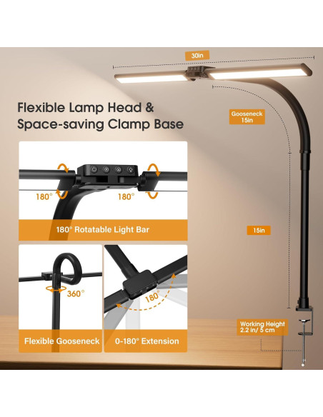 Lámpara de Escritorio LED SIBRILLE YS-TL23065 Negra Dimmable