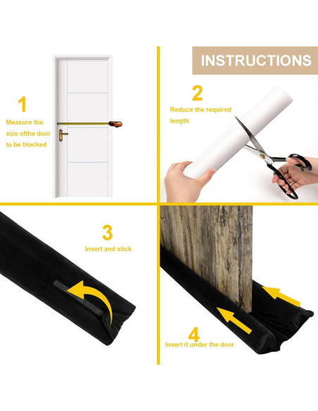 Tapón para Corrientes de Aire DARALIS 91 cm Ajustable Negro