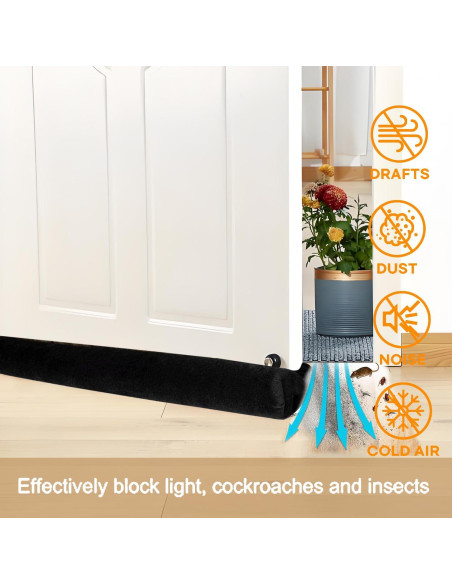 Tapón para Corrientes de Aire DARALIS 91 cm Ajustable Negro