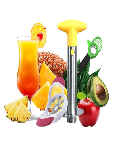 Juego de Cortadores de Frutas 3PCS Genérico - Acero Inoxidable
