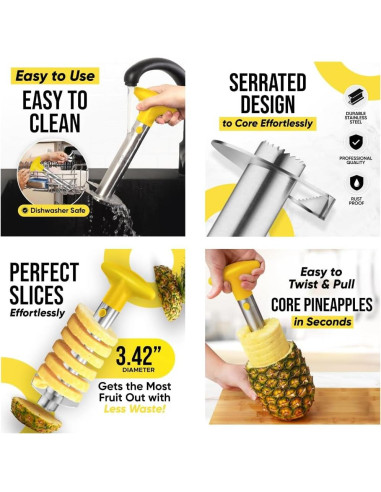 Juego de Cortadores de Frutas 3PCS Genérico - Acero Inoxidable