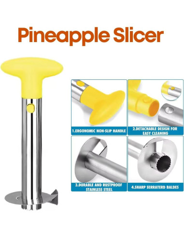 Juego de Cortadores de Frutas 3PCS Genérico - Acero Inoxidable