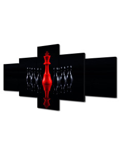 Arte de Pared en Lienzo TISHIRON 5 Piezas Ajedrez 125x60 cm