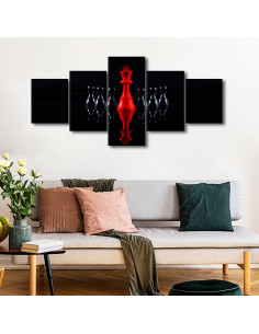 Arte de Pared en Lienzo TISHIRON 5 Piezas Ajedrez 125x60 cm 2