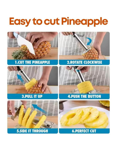 Juego de Cortadores de Frutas 3PCS Genérico - Acero Inoxidable