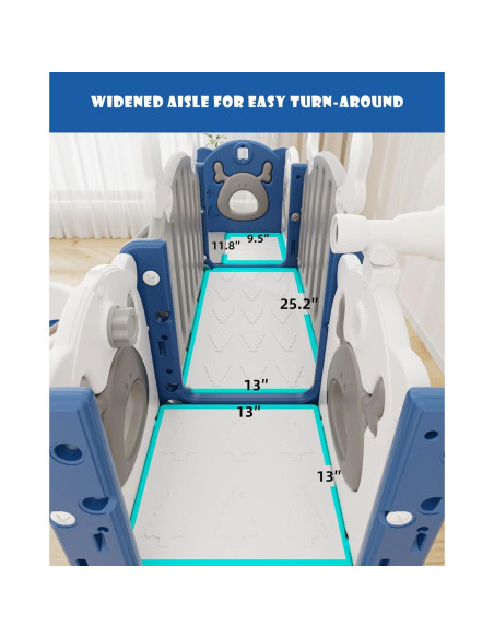 Parque Infantil 13 en 1 XJD para Niños Pequeños Azul Gley