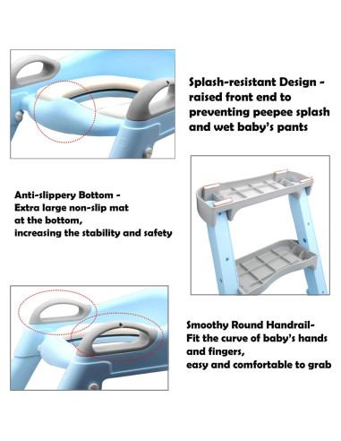 Escalera de Entrenamiento para Baño HTTMT Azul Ajustable