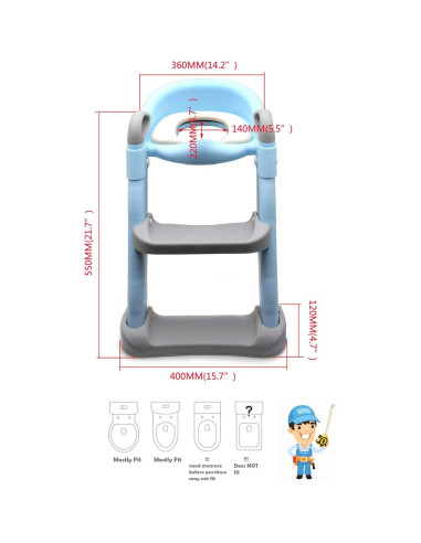 Escalera de Entrenamiento para Baño HTTMT Azul Ajustable