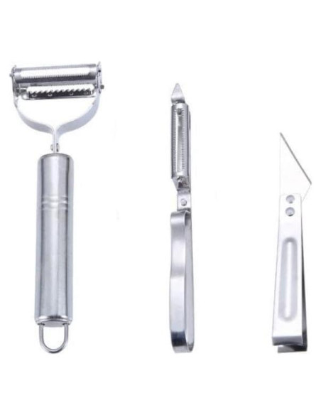 Juego de Peladores de Acero Inoxidable DeepCrush 3 Piezas Juego de Peladores de Acero Inoxidable DeepCrush 3 Piezas