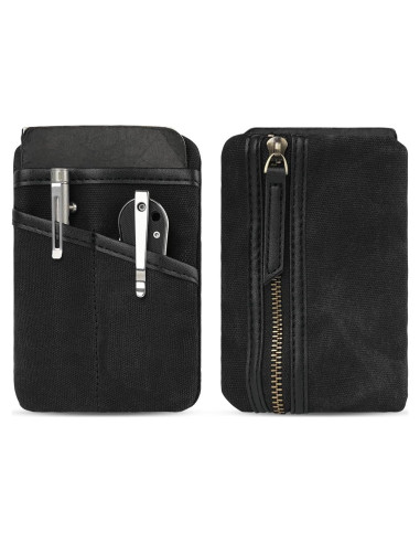 Estuche EDC Sayram SP9 de Lona Impermeable Negro 4 Compartimentos