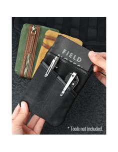 Estuche EDC Sayram SP9 de Lona Impermeable Negro 4 Compartimentos 2