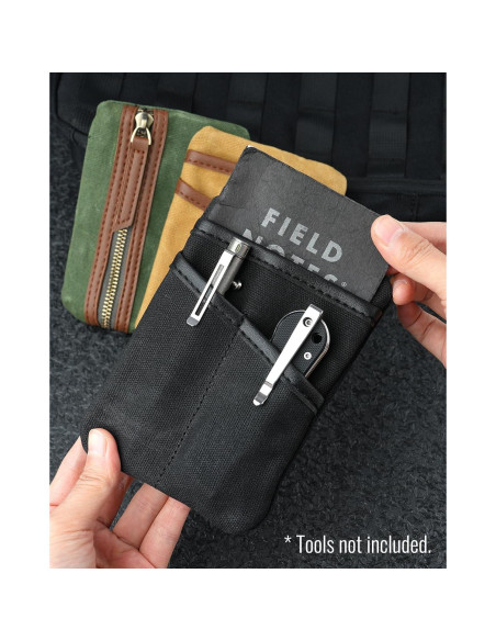 Estuche EDC Sayram SP9 de Lona Impermeable Negro 4 Compartimentos