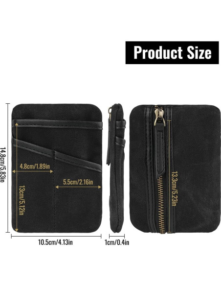 Estuche EDC Sayram SP9 de Lona Impermeable Negro 4 Compartimentos