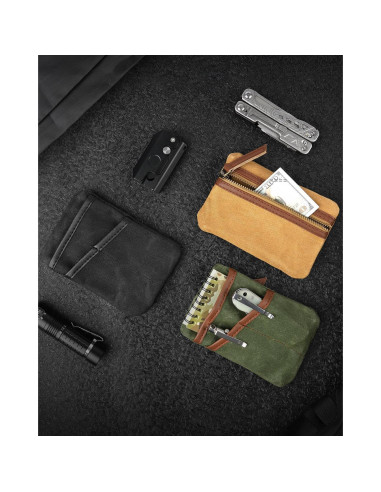 Estuche EDC Sayram SP9 de Lona Impermeable Negro 4 Compartimentos