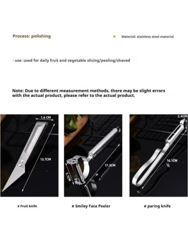 Juego de Peladores de Acero Inoxidable DeepCrush 3 Piezas