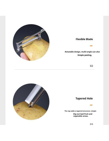 Juego de Peladores de Acero Inoxidable DeepCrush 3 Piezas