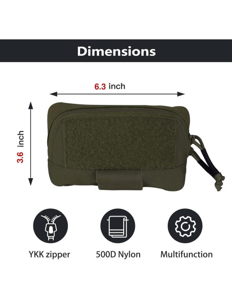 Bolsa Administrativa Táctica Molle PETAC GEAR RG 17.78x10.16 cm