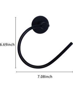 Anillo de Toalla Adhesivo Tfulad Acero Inoxidable Negro 16.5cm 2