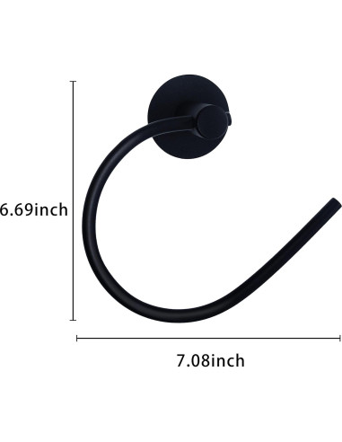 Anillo de Toalla Adhesivo Tfulad Acero Inoxidable Negro 16.5cm