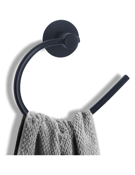 Anillo de Toalla Adhesivo Tfulad Acero Inoxidable Negro 16.5cm