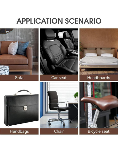 Parche de Reparación de Cuero Luevita 43x152 cm Marrón Oscuro