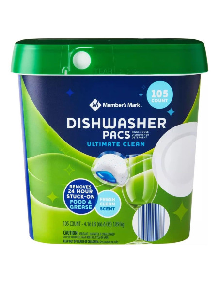 Pacs de Lavavajillas Automáticos Member's Mark 105 Unidades