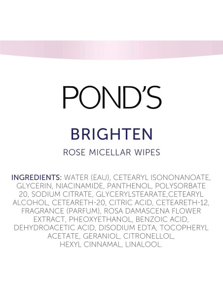 Toallitas Micelares Pond's Rosa Iluminadora 25 Unidades