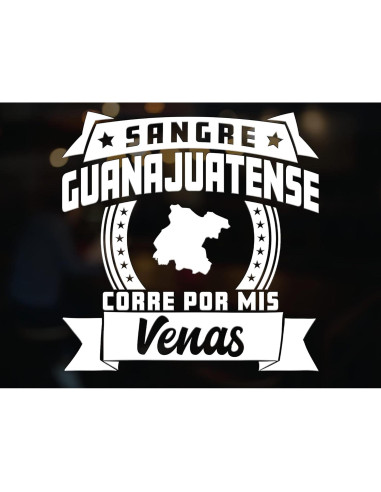Calcomanía para Carro Sangre Guanajuatense 25.4 cm