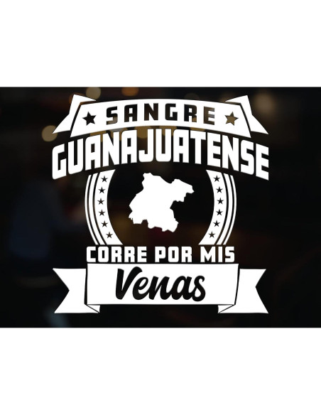 Calcomanía para Carro Sangre Guanajuatense 25.4 cm