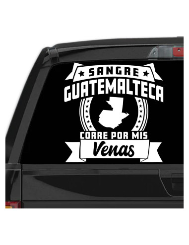 Calcomanía para Autos Guatemala Sangre Guatemalteca 25.4 cm