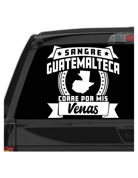 Calcomanía para Autos Guatemala Sangre Guatemalteca 25.4 cm