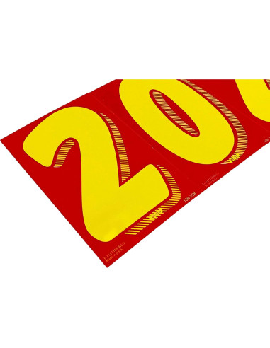 Calcomanías de Vinilo EZ Line Número 4 Rojas y Amarillas 19.05cm