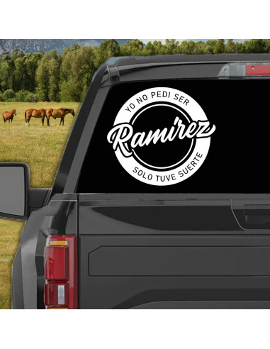 Calcomanía Personalizada para Carro Ramirez 29x29 cm Vinilo