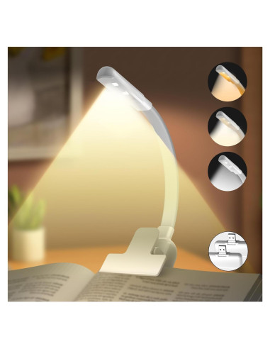Luz de Lectura Recargable USB YouZhanDeng Blanca 3 Colores
