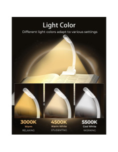 Luz de Lectura Recargable USB YouZhanDeng Blanca 3 Colores 2