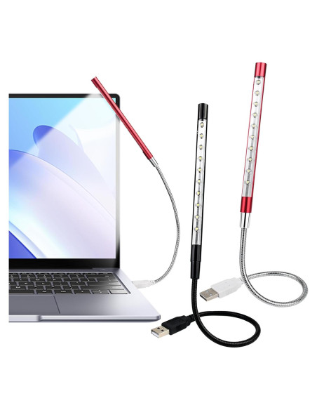 Luz de Teclado USB LED CZBRO 2 Pcs Flexible para Portátil