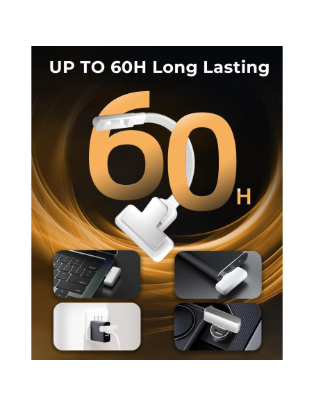 Luz de Lectura Recargable USB YouZhanDeng Blanca 3 Colores