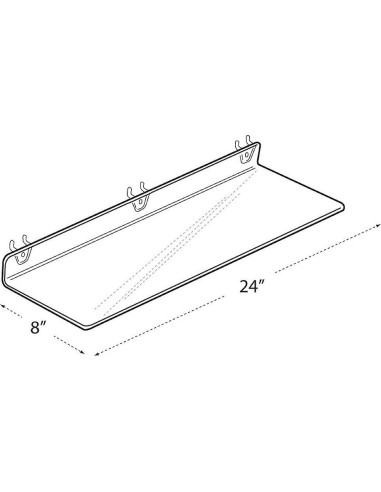 Estante Acrílico Transparente Azar Displays 24x8 cm - Paquete de 4