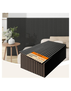 Paneles Acústicos Absorbentes Upick 16 Piezas 48x61cm Negro Mate