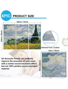 Paneles Acústicos Artísticos JBER 182.88x121.92cm Campo de Trigo y Ciprés 2