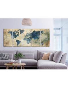Lienzo Acústico Artgeist Mapa Mundial 150x60 cm 5 Piezas 2