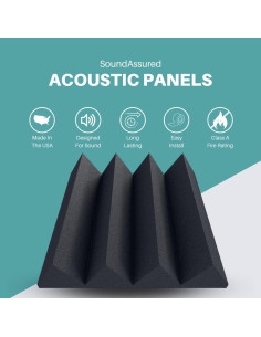 Paneles Acústicos SoundAssured 2 Piezas 30.48x30.48cm Carbón 2