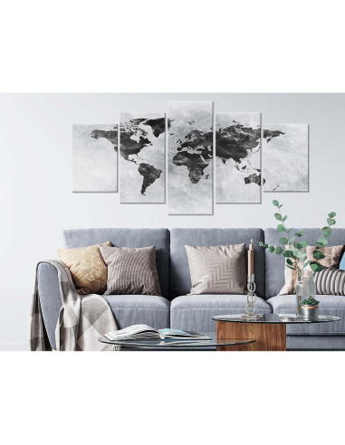 Lienzo Acústico Artgeist Mapa Mundial 200x100 cm 5 Piezas