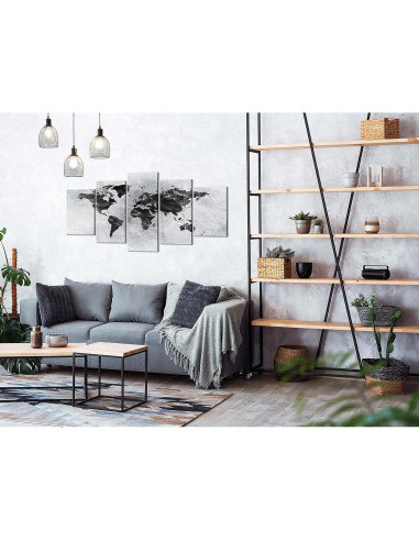 Lienzo Acústico Artgeist Mapa Mundial 200x100 cm 5 Piezas