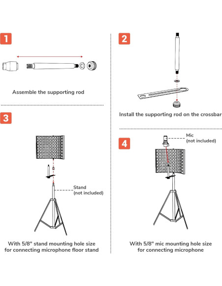 Panel Aislante de Micrófono AW 3 Pliegues 33x24 cm Espuma Acústica