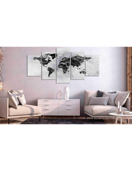 Lienzo Acústico Artgeist Mapa Mundial 200x100 cm 5 Piezas