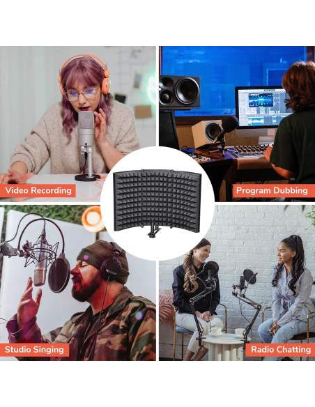 Panel Aislante de Micrófono AW 3 Pliegues 33x24 cm Espuma Acústica