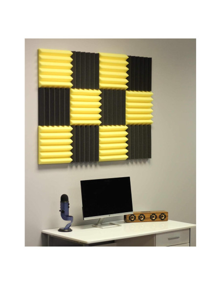 Paneles Acústicos Wedge 12 Pk Amarillo/Carbón 1.11 m